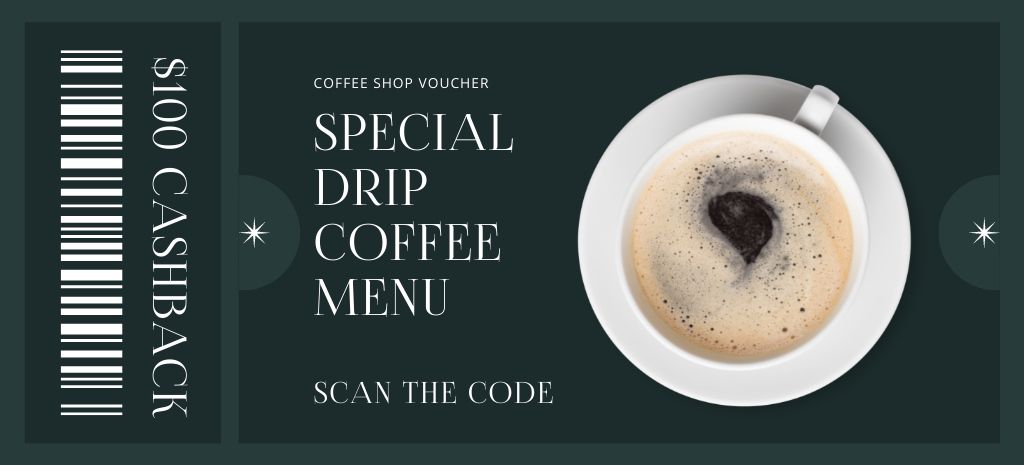 Special Coffee Menu Coupon 3.75x8.25in Design Template