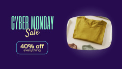 Cyber Monday Sale with Various Colorful T-Shirts