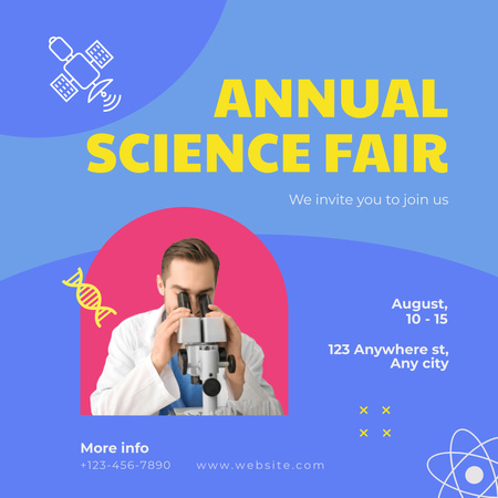 Annual Science Fair Invitation Instagram Design Template
