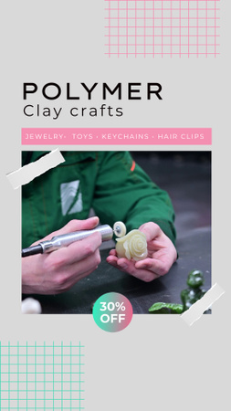 Polymer Clay Crafts And Goods With Discount TikTok Video Design Template