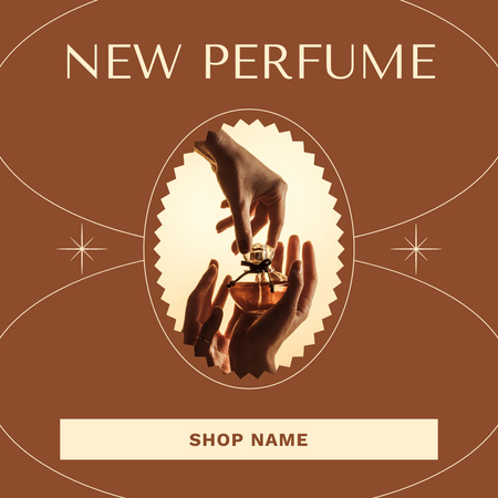 Elegantní luxusní parfém v rukou Instagram Šablona návrhu