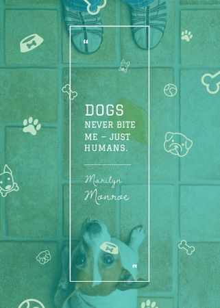 Plantilla de diseño de Dogs Quote with cute Puppy Flayer 