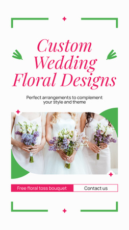 Fragrant Bouquets for Bride at Wedding Instagram Story Design Template