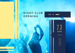 Summer Night Club Party Announcement with Crowd