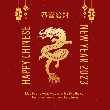 Happy Chinese New Year Instagram Modelo de Design