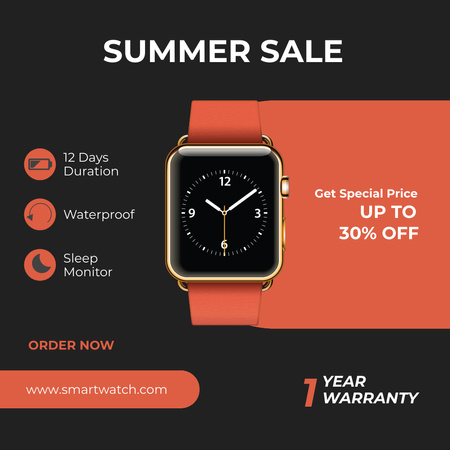 Summer Sale of Watches Animated Post Design Template