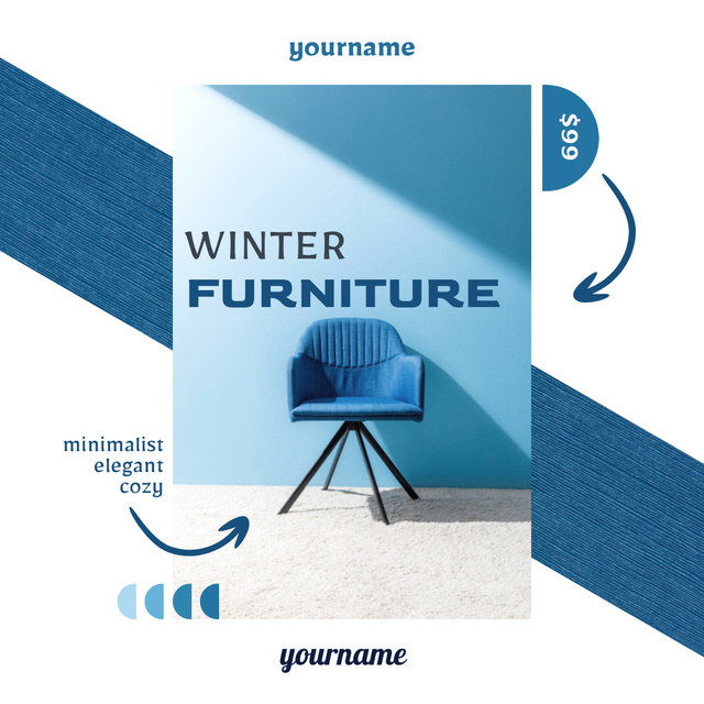 Home Furniture Winter Sale Announcement Instagram Πρότυπο σχεδίασης