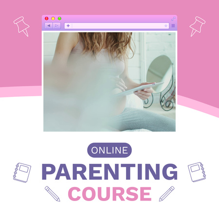 Modèle de visuel Offre fiable de cours de parentalité en ligne - Animated Post
