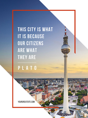 Citation about city and citizens Poster US Design Template