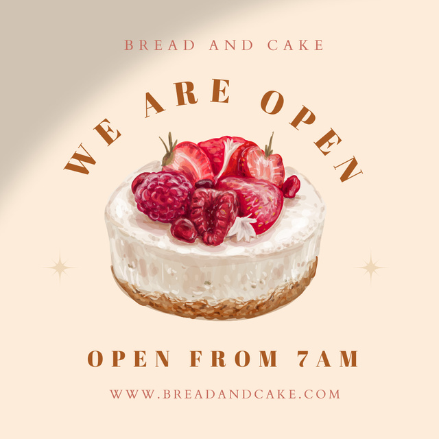 Bakery Opening Event Announcement Instagram Tasarım Şablonu