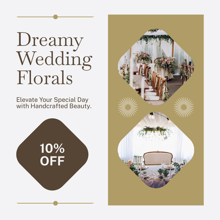 Discount on Dreamy Floral Designs for Weddings Instagram Design Template
