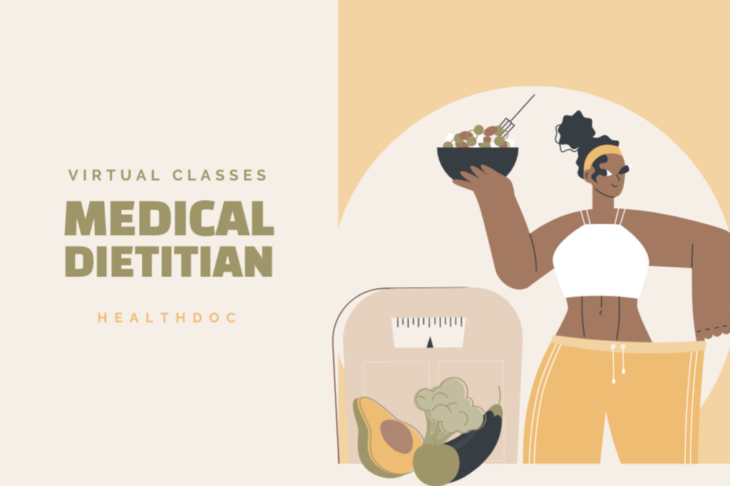 Efficient Virtual Classes Announcement From Dietitian Flyer 4x6in Horizontal – шаблон для дизайну