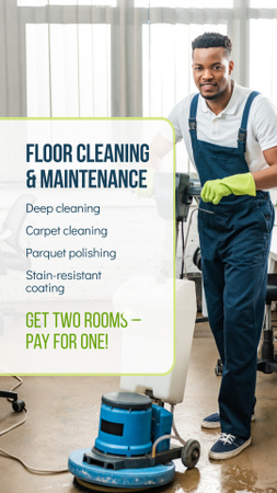 Various Options Of Floor Cleaning Service Offer Instagram Video Story Design Template