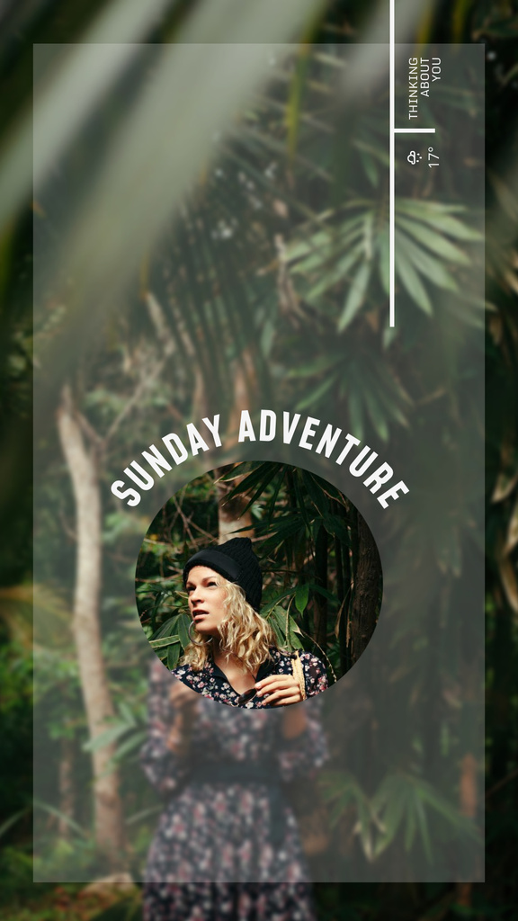 Travel Inspiration with Girl Instagram Story Design Template