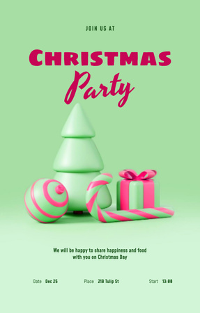 Platilla de diseño Christmas Holiday Party Announcement With Presents Invitation 4.6x7.2in