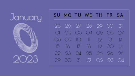 Abstract Circle on Purple Calendar Design Template
