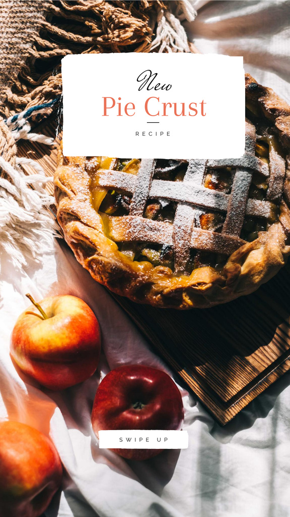 Designvorlage Apple Pie recipe für Instagram Story