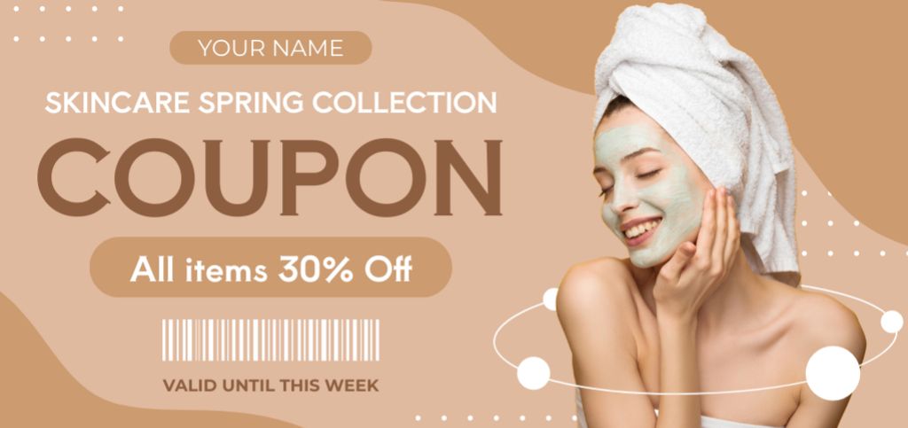Template di design Skincare Products Discount Voucher Coupon Din Large