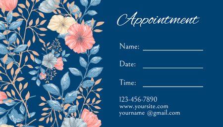 Appointment of Meeting with Event Planner on Blue Business Card US Design Template