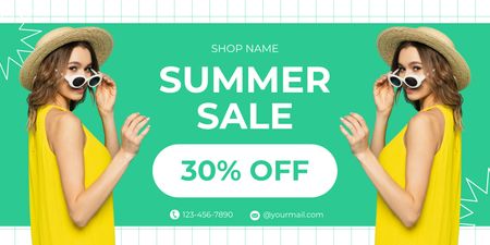 Sale of Women's Clothes for Summer Twitter Design Template