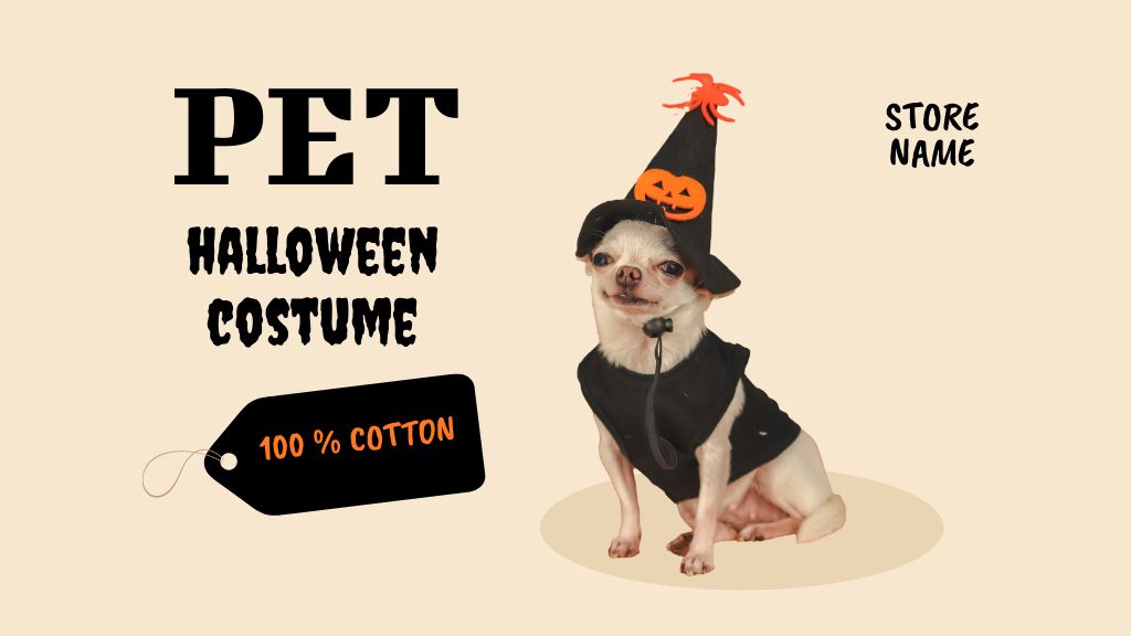Pet Halloween Costume Offer Label 3.5x2in Design Template