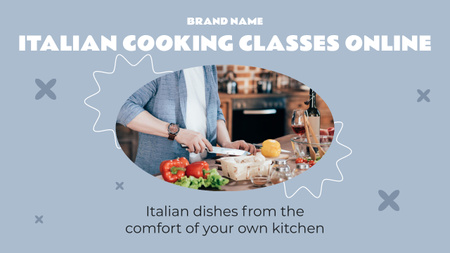 Ontwerpsjabloon van Youtube Thumbnail van Online Italian Cooking Classes