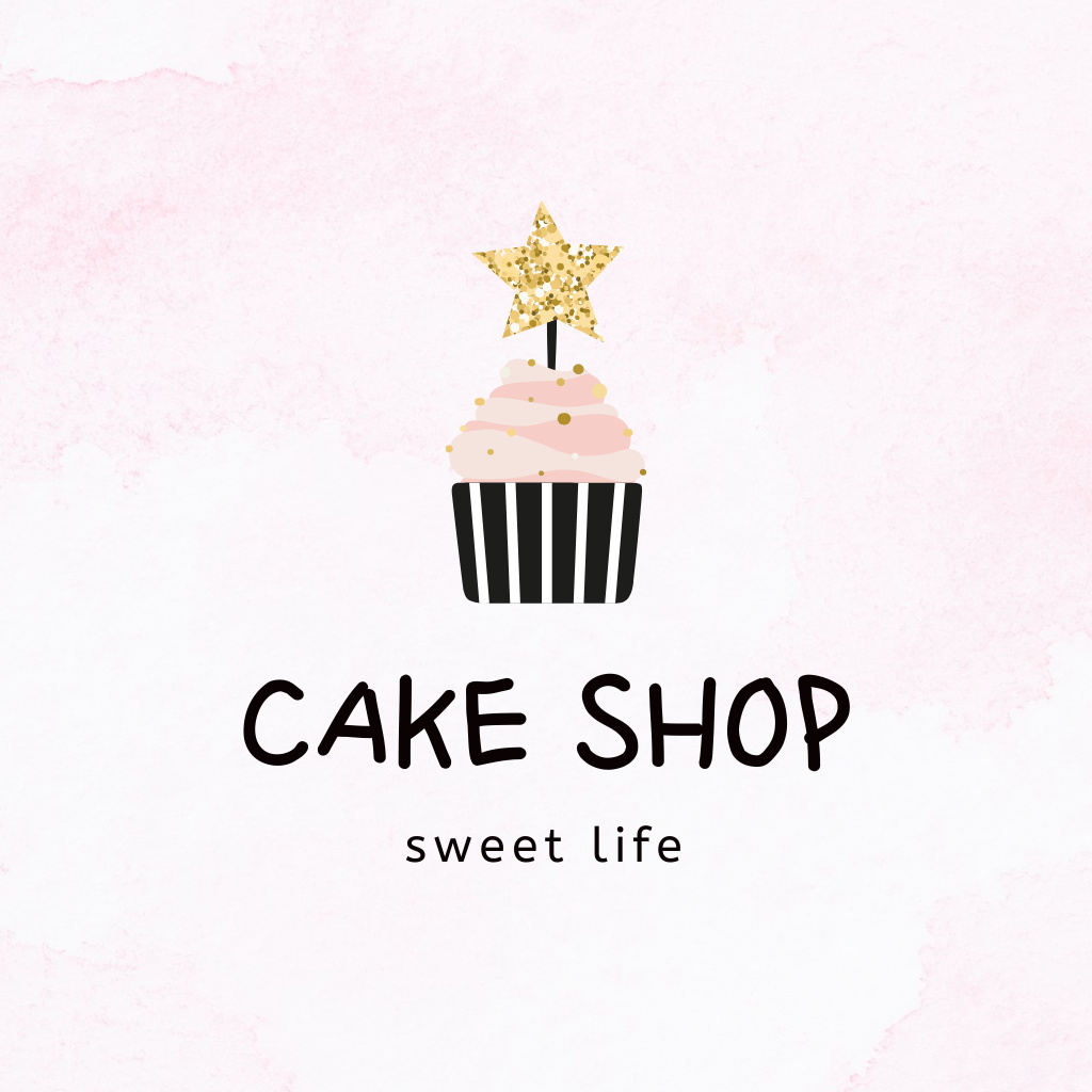 Divine Bakery Ad Showcasing Yummy Cupcake Logo Design Template