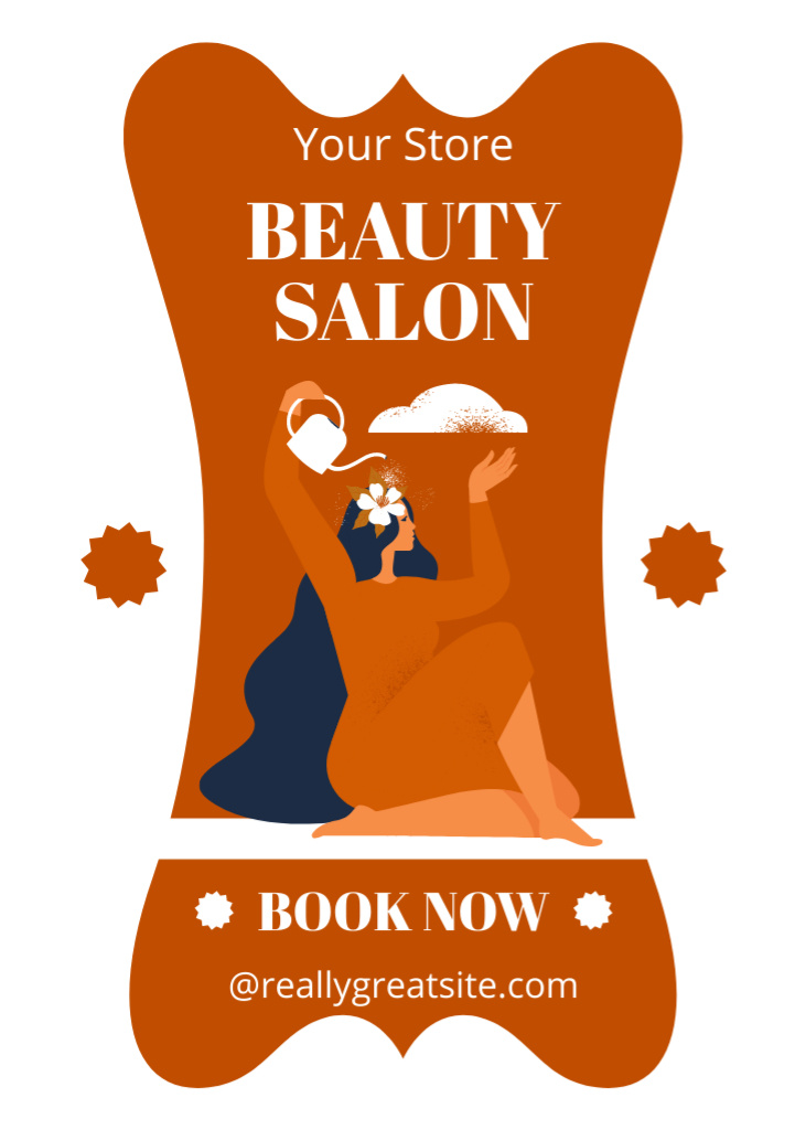 Designvorlage Hair Treatment Offer in Beauty Salon für Flayer