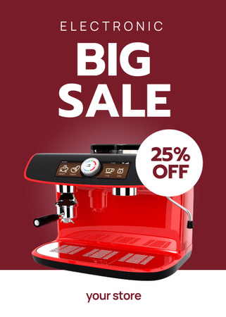 Home Appliance Promotion with Coffee Maker Flayer Design Template