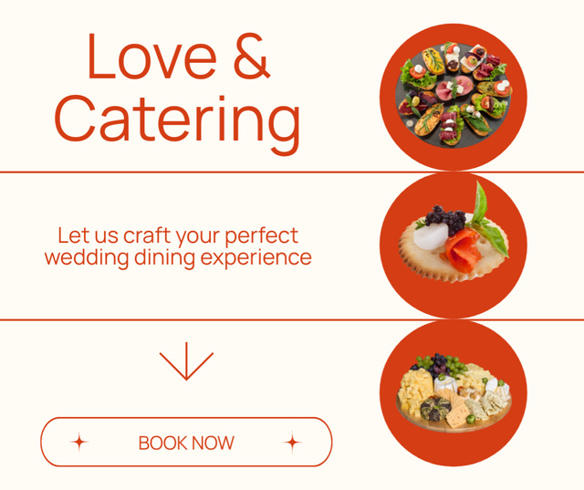 Catering Services for Wedding Dinner Facebookデザインテンプレート
