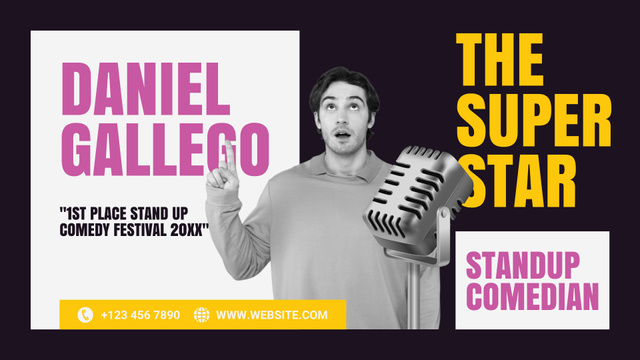 Template di design Stand-up Show Promotion with Super Star FB event cover