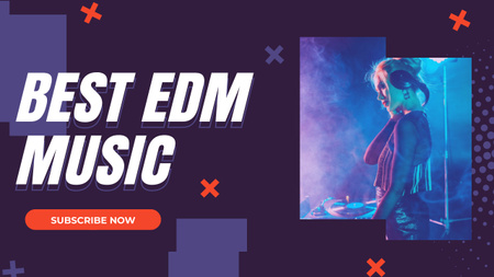 Party Announcement with Woman DJ Youtube Thumbnail Design Template