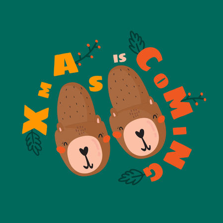 Ontwerpsjabloon van Instagram van Christmas Inspiration with Сute Bears Slippers
