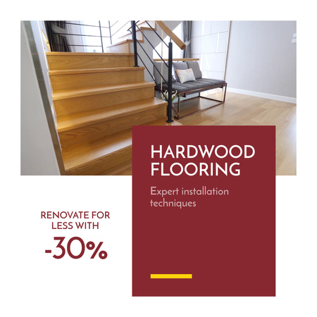 Renovating Hardwood Flooring Service With Discount Animated Post Design Template