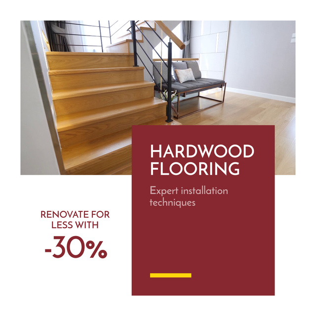 Ontwerpsjabloon van Animated Post van Renovating Hardwood Flooring Service With Discount