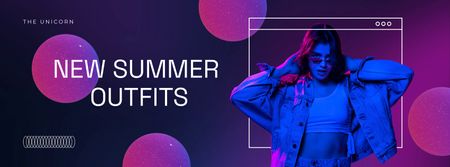 Offer New Summer Outfits Facebook Video cover Design Template