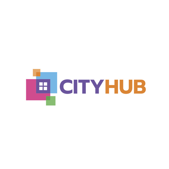 City Hub Window Concept Logo 1080x1080pxデザインテンプレート
