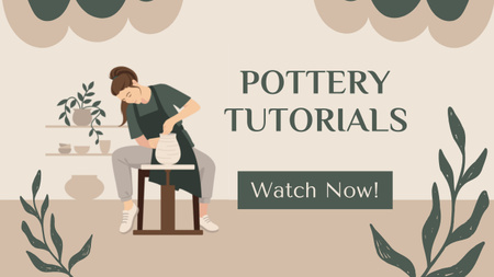 Plantilla de diseño de Lección de cerámica en línea Youtube Thumbnail 