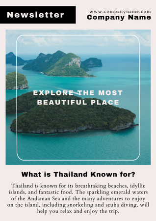 Most Beautiful Natural Destinations to Visit Newsletter Design Template