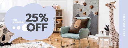 Kids Furniture sale with Cozy Nursery Coupon Design Template