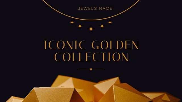 Golden Jewelry Collection Offer Title Modelo de Design