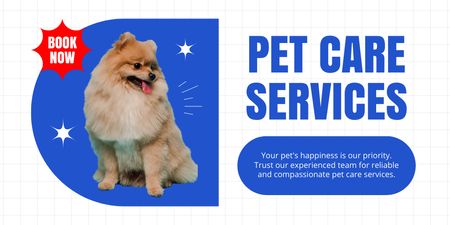 Responsible Pet Care Services With Booking Twitter Design Template