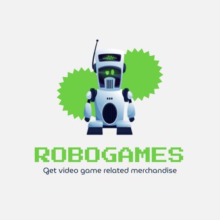 Designvorlage Gaming Fanbase Merch with Robot für Animated Logo