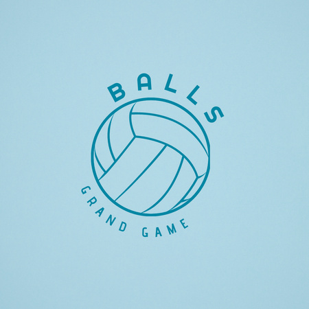 Emblem of Sport Club with Blue Ball Logo 1080x1080px Modelo de Design