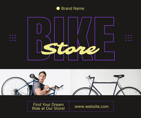 Platilla de diseño Offers of Bike Store on Black Facebook