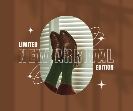 Plantilla de diseño de Nueva llegada de edición limitada de zapatos de cuero Facebook 