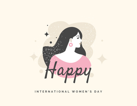 Platilla de diseño International Women's Empowerment Day Greeting With Woman's Profile Thank You Card 5.5x4in Horizontal