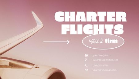 Charter Flights Ad Business Card US Design Template
