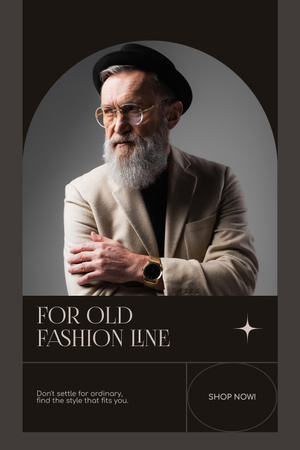 Designvorlage Stylish Fashion Looks Line For Seniors für Pinterest