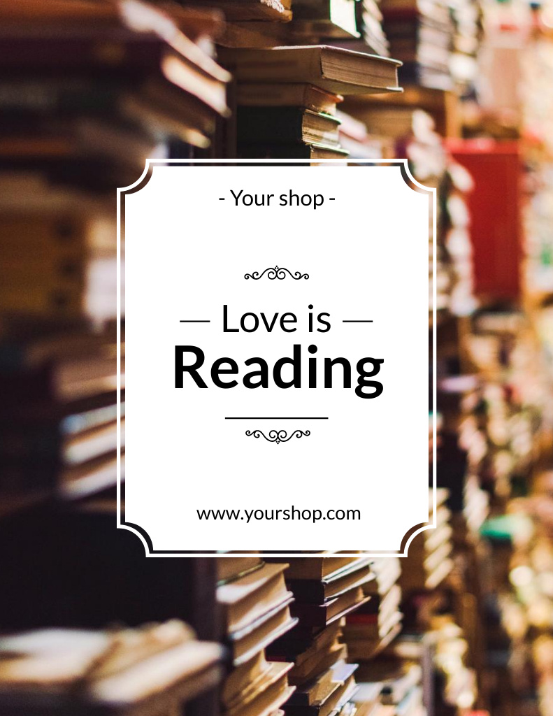Platilla de diseño Inspiration for Reading with Books on Shelves Poster 8.5x11in